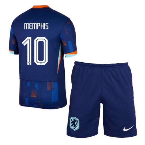 Nizozemska Memphis Depay #10 Gostujuci Dres za djecu EP 2024 Kratak Rukav (+ Kratke hlače)